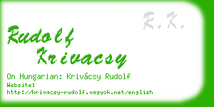 rudolf krivacsy business card