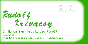 rudolf krivacsy business card